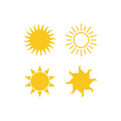 Poster - Sun icon set vector isolated. Sun flat vector icons pack. sun logo design inspiration
