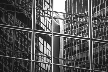 Hong Kong Commercial Building Close Up with B&W color