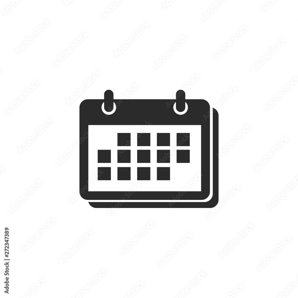 Flat calendar Web Mobile icon vector. Calender on the wall symbol logo ...