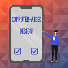 Fototapete - Text sign showing Computer Aided Design. Conceptual photo CAD industrial designing by using electronic devices