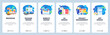 Mobile app onboarding screens. Digital marketing, branding, mobile app UI design, project management. Menu vector banner template for website and mobile development. Web site design flat illustration