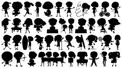 Wall Mural - Set of silhouette character