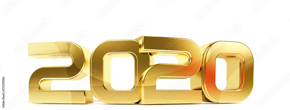 2020 bold letters symbol 3d-illustration - obrazy, fototapety, plakaty 