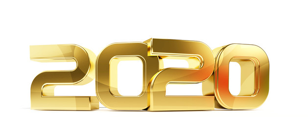 2020 bold letters symbol 3d-illustration