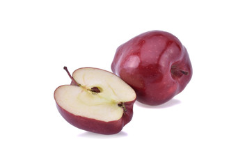 Wall Mural - red apples isolated on the white background