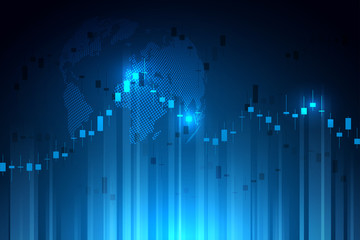 Wall Mural - Business candle stick graph chart of stock market investment trading, Bullish point, Bearish point for business and financial concepts, reports and investment. Vector illustration