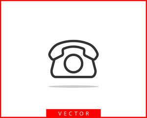 Poster - Phone icon vector illustration. Call center app. Telephone icons trendy flat style. Contact us line silhouette.