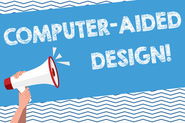 Fototapete - Conceptual hand writing showing Computer Aided Design. Business photo text CAD industrial designing by using electronic devices