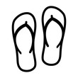 Flip flops sandal beach wear line art vector icon for apps and websites