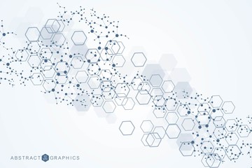 Canvas Print - structure molecule and communication. dna, atom, neurons. scientific concept for your design. connec