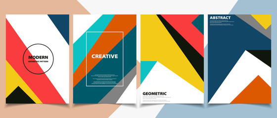 Poster - modern colorful brochure classic in geometrical pattern style template set. vector eps10