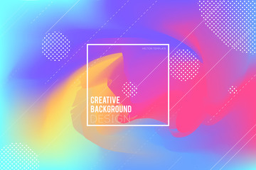 Wall Mural - Blurred colorful background witt mesh gradient. Modern page design with dot pattern. Vector template, eps10
