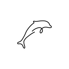 Poster - Dolphin one line icon. Element of animal icon. Thin line icon for website design and development, app development. Premium icon