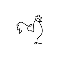 Poster - Rooster one line icon. Element of animal icon. Thin line icon for website design and development, app development. Premium icon