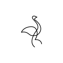 Poster - Ostrich one line icon. Element of animal icon. Thin line icon for website design and development, app development. Premium icon