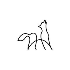 Poster - Wolf one line icon. Element of animal icon. Thin line icon for website design and development, app development. Premium icon