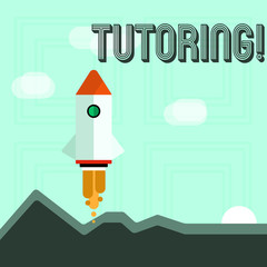 Poster - Writing note showing Tutoring. Business concept for Mentoring Teaching Instructing Preparing Supporting Give lessons