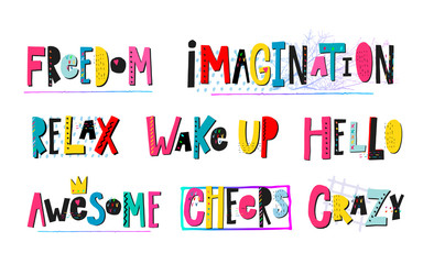 Wall Mural - Freedom Imagination Relax Awesome Crazy lettering
