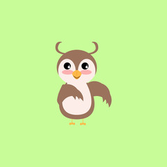 Wall Mural - Owl, cartoon, illustration, animal color icon