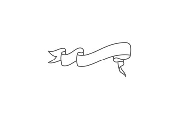 Poster - Ribbon for text illustration. Element of ribbon icon. Thin line icon for website design and development, app development. Premium icon
