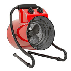 Poster - industrial fan heater, electric floor heat gun. 3d rendering