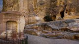 Fototapeta  - A place for sacrifices in Ravine As Siq of ancient Petra, Jordan.