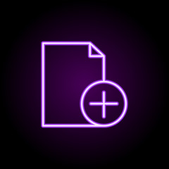 Poster - new document neon icon. Elements of editorial design set. Simple icon for websites, web design, mobile app, info graphics