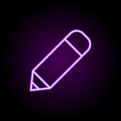 Poster - editorial, pencil tool neon icon. Elements of editorial design set. Simple icon for websites, web design, mobile app, info graphics