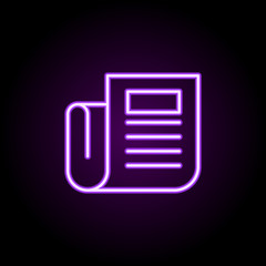 Poster - editorial, newspaper neon icon. Elements of editorial design set. Simple icon for websites, web design, mobile app, info graphics