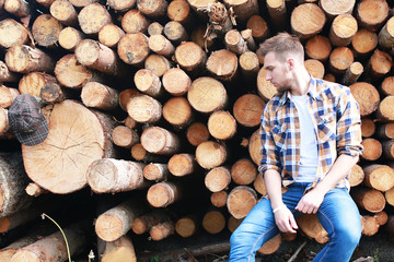 Wall Mural - A young man with a bearded