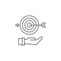 Poster - Target, objective, arrow icon. Element of teamwork icon. Thin line icon for website design and development, app development. Premium icon