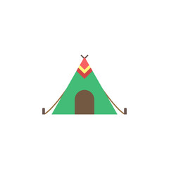 Poster - Teepee color icon. Element of boho color icon. Premium quality graphic design icon. Signs and symbols collection icon for websites, web design, mobile app