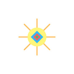 Poster - Sun color icon. Element of boho color icon. Premium quality graphic design icon. Signs and symbols collection icon for websites, web design, mobile app