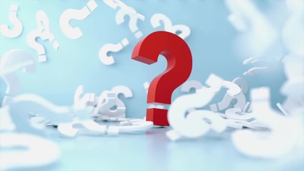 Poster - colored question mark background concept. 3D Rendering.