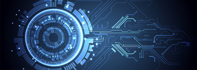 Aufkleber - Abstract technology concept. Circuit board, high computer color background. Vector illustration