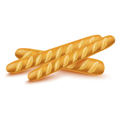 Poster - Realistic 3d Detailed French Baguette Set. Vector