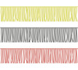 Color Medium Fringe Trim Borders Set. Vector
