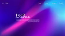 Trendy Summer Fluid Gradient Background, Colorful Abstract Liquid 3d Shapes. Futuristic Design Wallpaper For Banner, Poster, Cover, Flyer, Presentation, Advertising, Landing Page