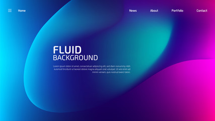 Wall Mural - trendy summer fluid gradient background, colorful abstract liquid 3d shapes. futuristic design wallp