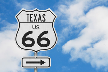 Wall Mural - Texas US route 66 road trip USA highway road sign