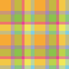 Wall Mural - checkered background of stripes in orange, pink, yellow, green, blue and purple