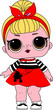 Red doll decoration for T-shirt