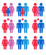 © MichiruKayo - Gay, lesbian couples and family with children icons set