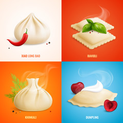 Poster - Dumplings Ravioli Manti Icon Set