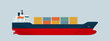 Cargo ship container isolated. Vector flat style illustration.