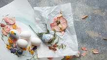 White Eggs With Dried Flowers