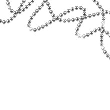 Decorative Frame With Shiny Realistic Silver Beads, Jewelry, Vector Illustration Background