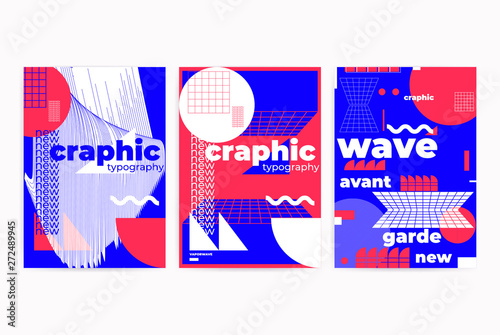 Fotomural Posters set with geometric shapes composition