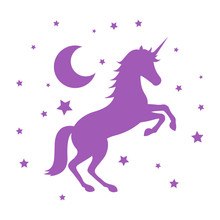 Unicorn Icon, On White Background, Vector Illustration