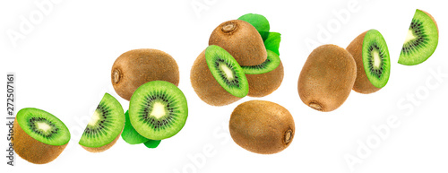 Photographie Kiwi isolated on white background with clipping path